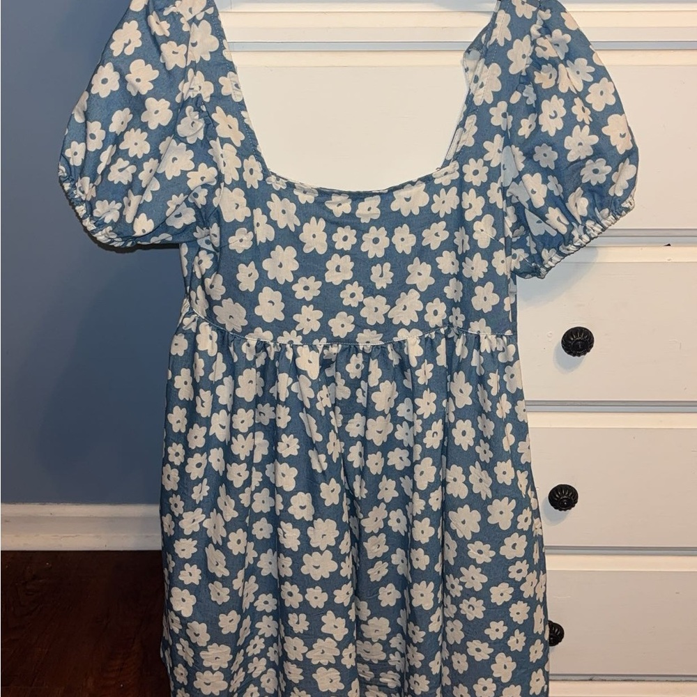 Floral Blue Mini Dress
